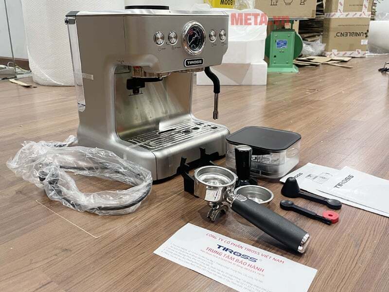 Trọn bộ Máy pha cà phê Tiross TS6213 Máy pha cà phê Tiross TS6213