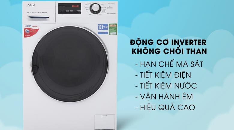 Máy giặt AQUA 8.5KG AQD-A852ZT lồng ngang