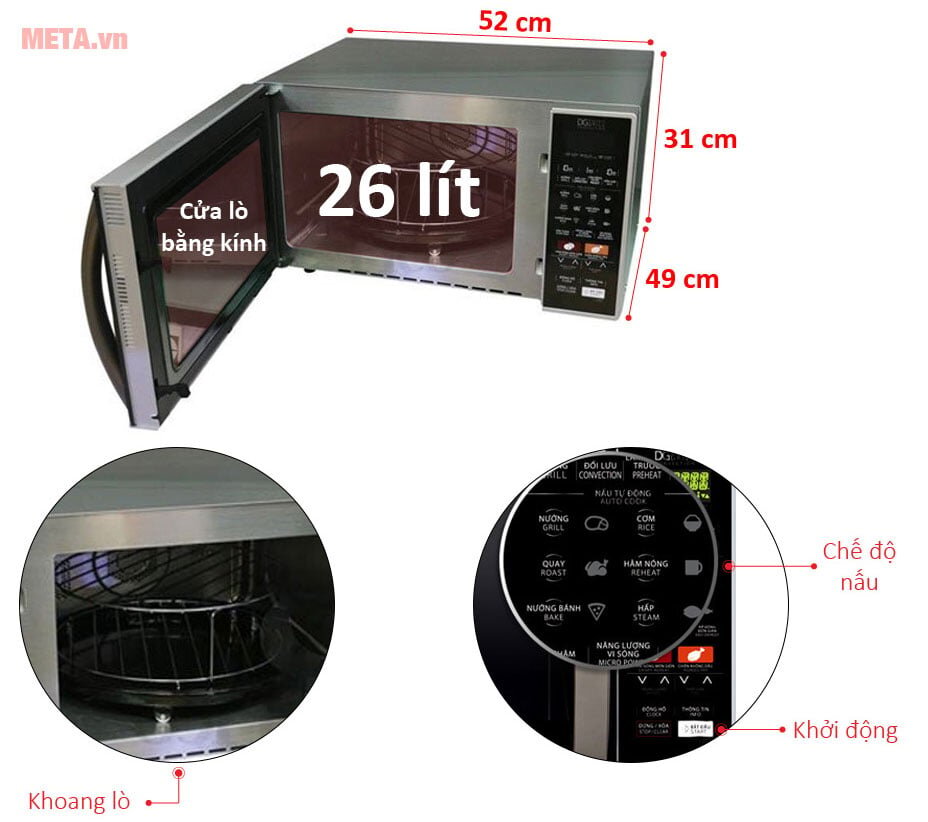 Cấu tạo lò vi sóng Sharp R C900VN S