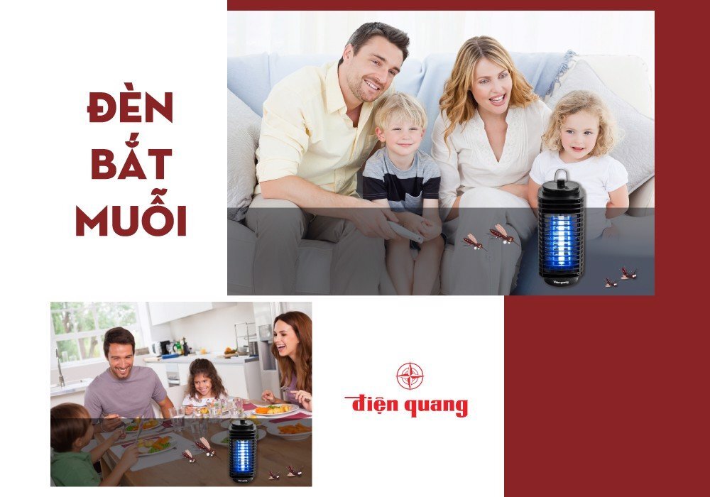 Bộ vợt muỗi Điện Quang EMR06L BLR 62299084 (Đen-đỏ)