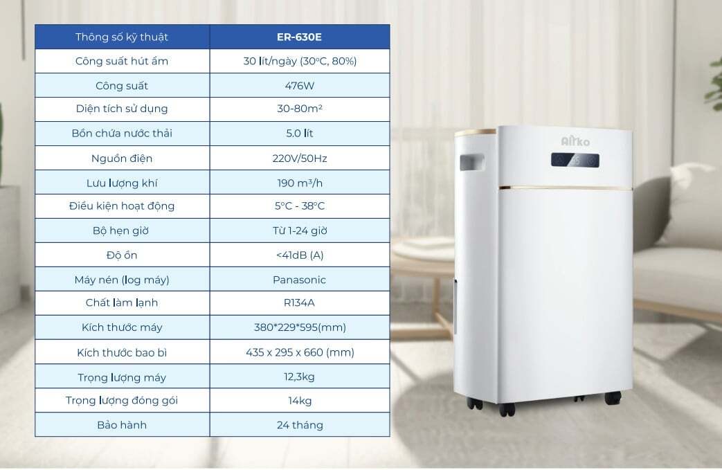 Máy hút ẩm Airko ER-630E Máy hút ẩm Airko ER-630E