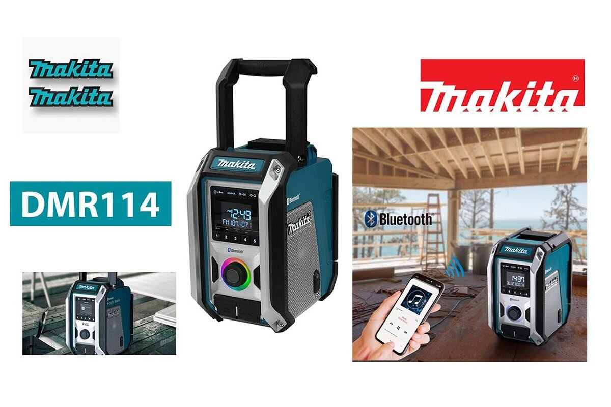 Radio công trường pin 18V/ 14.4V/ 12V và điện AC Makita DMR114