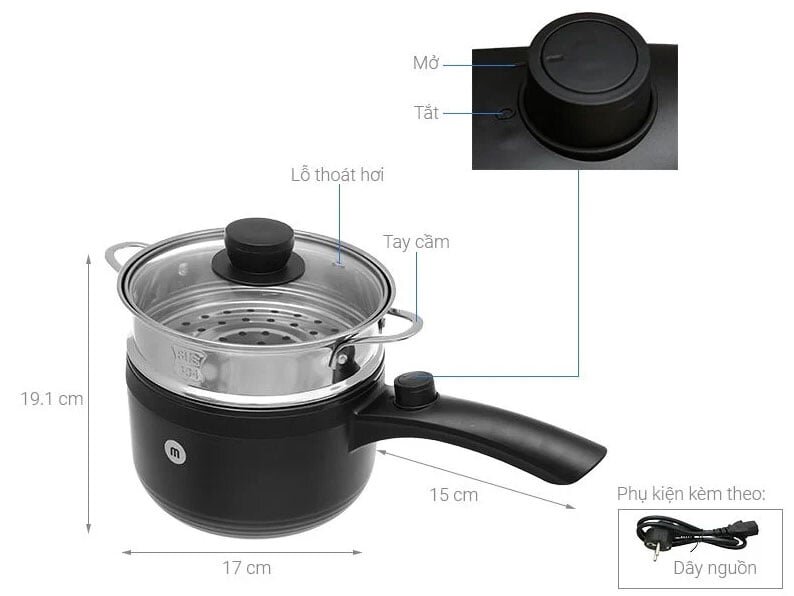 Mishio MK321 dùng núm vặn xoay chỉnh nhiệt Mishio MK321