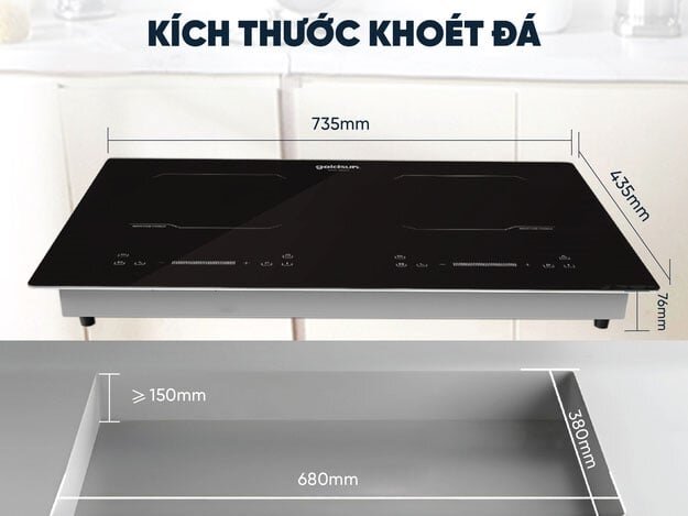 Kích thước bếp từ Goldsun Bếp từ Goldsun
