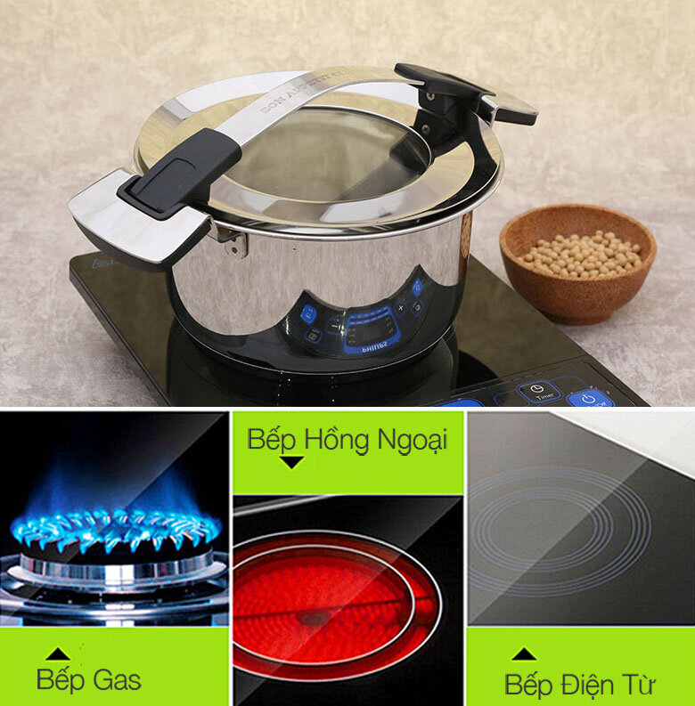 Bộ 3 nồi inox 3 đáy Happycook Bon Appetit Lite HC-06BA Bộ 3 nồi inox 3 đáy Happycook Bon Appetit Lite HC-06BA