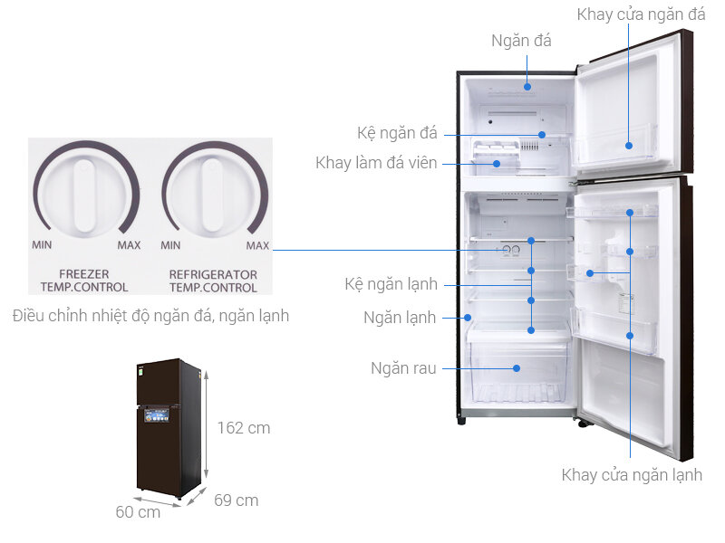 Tủ lạnh 2 cánh Inverter Toshiba GR-AG36VUBZ/XB - 305 Lít (Gương Nâu) Tủ lạnh 2 cánh Inverter Toshiba GR-AG36VUBZ/XB - 305 Lít (Gương Nâu)