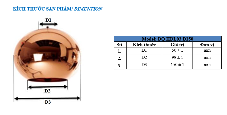 Đèn treo trang trí Điện Quang ĐQ HDL03 D150CH (thân hình tròn, D150) Đèn treo trang trí Điện Quang ĐQ HDL03 D150CH (thân hình tròn, D150)