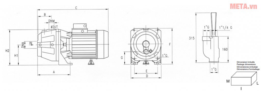 Máy bơm nước dân dụng Pentax AP 100 - 1HP Máy bơm nước dân dụng Pentax AP 100 - 1HP
