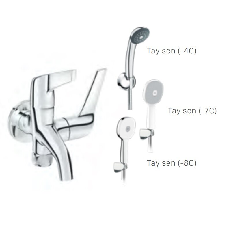Bộ vòi sen tắm lạnh INAX BFV-17-8C còn có các tùy chọn kết hợp với tay sen tắm
