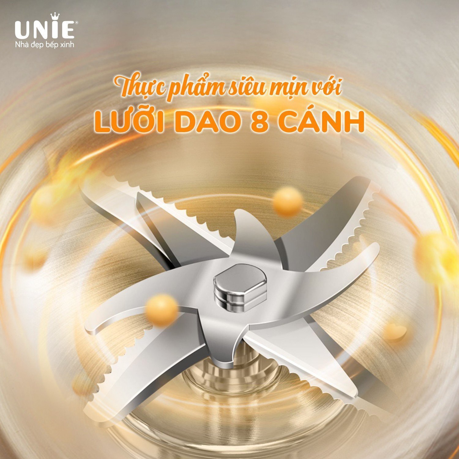 Dao 8 cánh sắc bén Máy làm sữa hạt UNIE