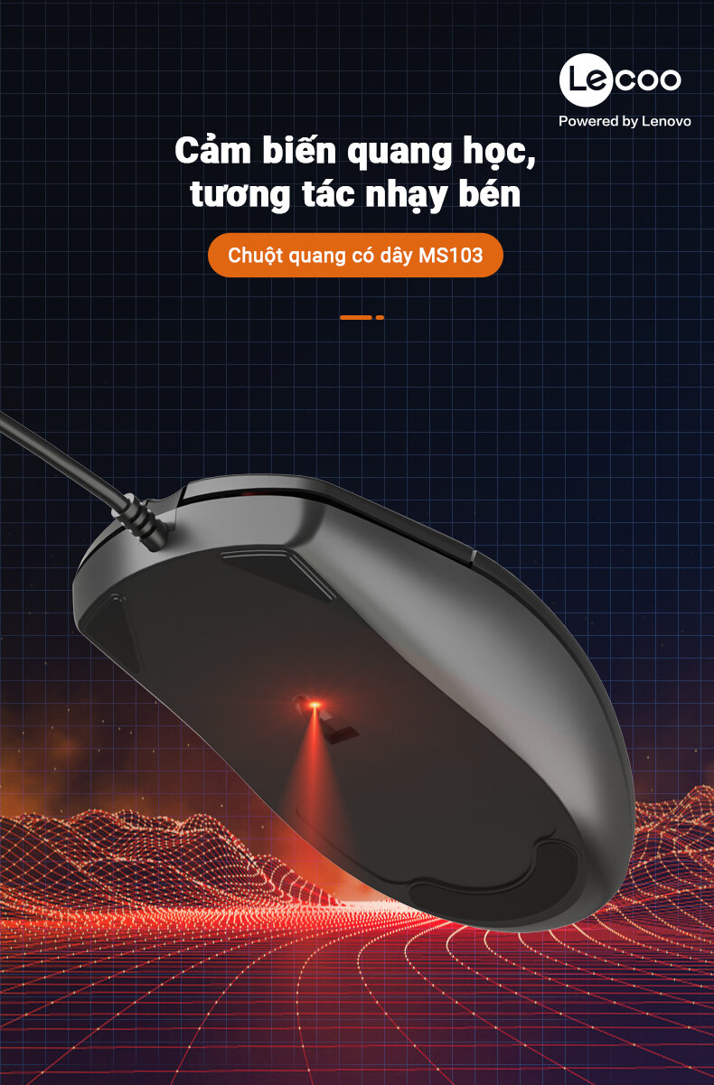 Chuột Lecoo MS103 đen (USB)