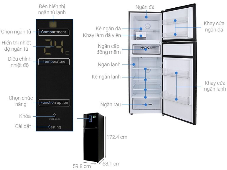 Tủ lạnh AQR-T359MA (GB)