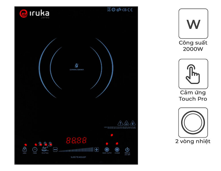 Bếp hồng ngoại dương 1 vùng nấu Iruka I-110