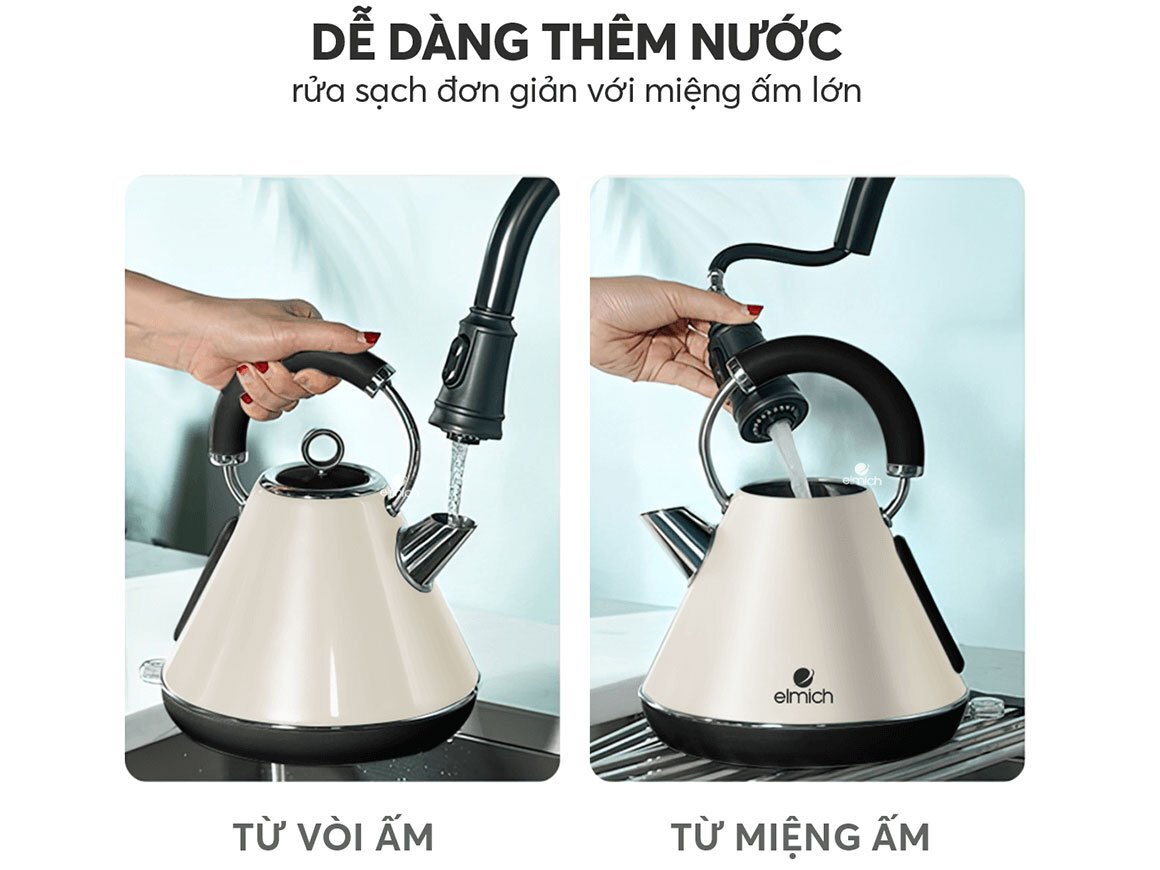 Elmich KEE-1778 dễ dàng đổ nước vào bình Elmich KEE-1778