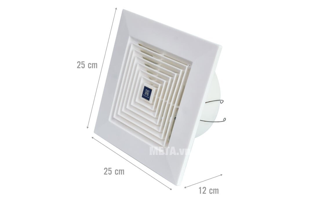Kích thước quạt hút gió Quạt hút âm trần