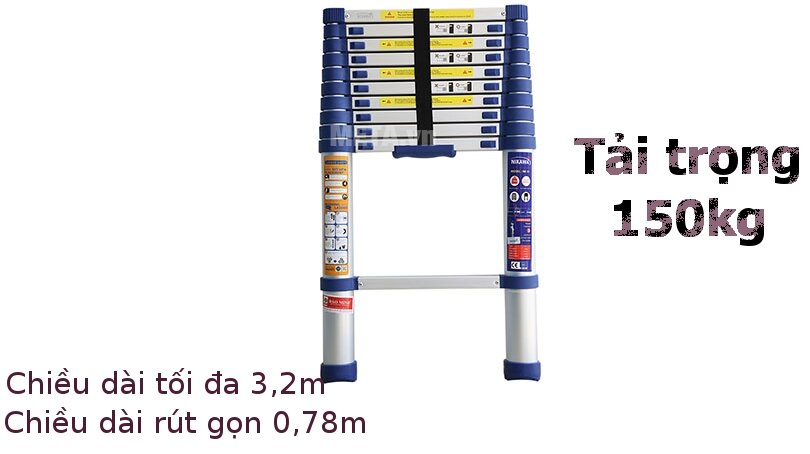 Thang nhôm rút Nikawa NK-32