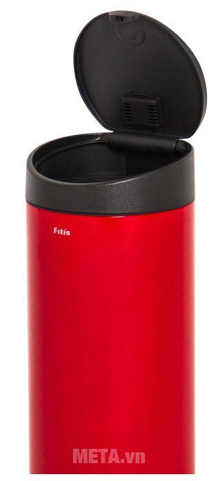 Thùng rác inox nhấn tròn lớn Fitis RTL1-906 (15 lít, màu đỏ)