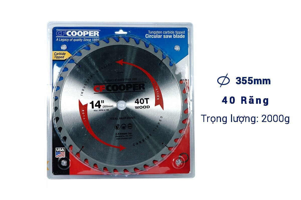 Lưỡi cưa gỗ 355mm x 40T CFCooper SW14040