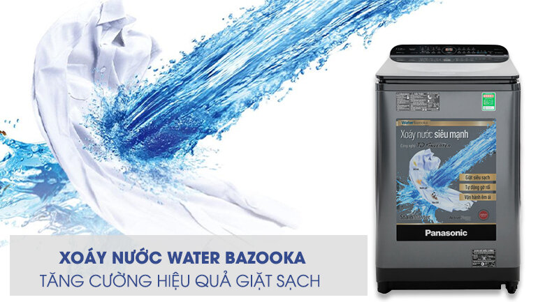 Máy giặt Panasonic Inverter 11.5 Kg NA-FD11AR1BV-Tăng cường hiệu quả giặt sạch nhờ xoáy nước Water Bazooka với TD Inverter