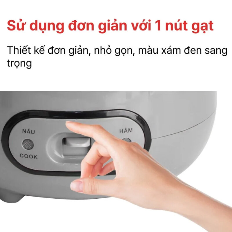Nồi cơm Happy Cook HCJ-080G điều khiển nút gạt