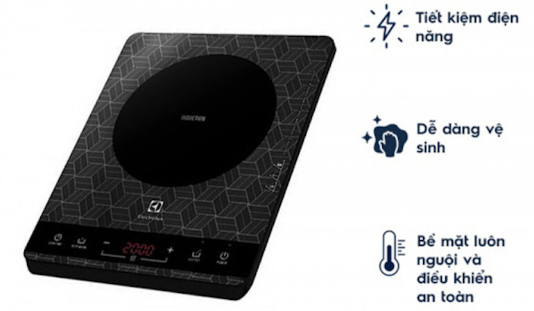 Bếp từ Electrolux ETD29MKB được thiết kế dạng bếp đơn và khá nhỏ gọn