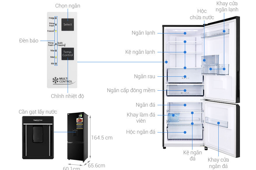 Cấu tạo tủ lạnh Panasonic NR-BV320WKVN Cấu tạo tủ lạnh Panasonic NR-BV320WKVN