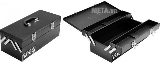 Hộp đựng đồ nghề bằng sắt, sơn tĩnh điện 3 ngăn Yato YT-0884