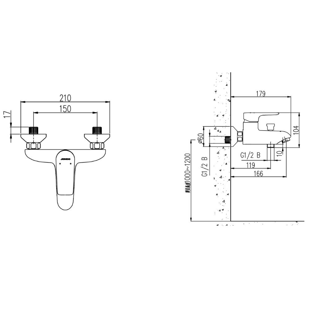 Bản vẽ kỹ thuật củ sen tắm nóng lạnh JOMOO 35278-473/1B-I011