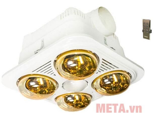 Đèn sưởi nhà tắm Braun Kohn BU04GR 4 bóng (Có điều khiển)