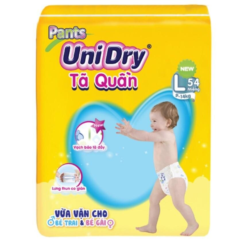  Tã quần Unidry size L (54 miếng, cho bé 9-14kg)