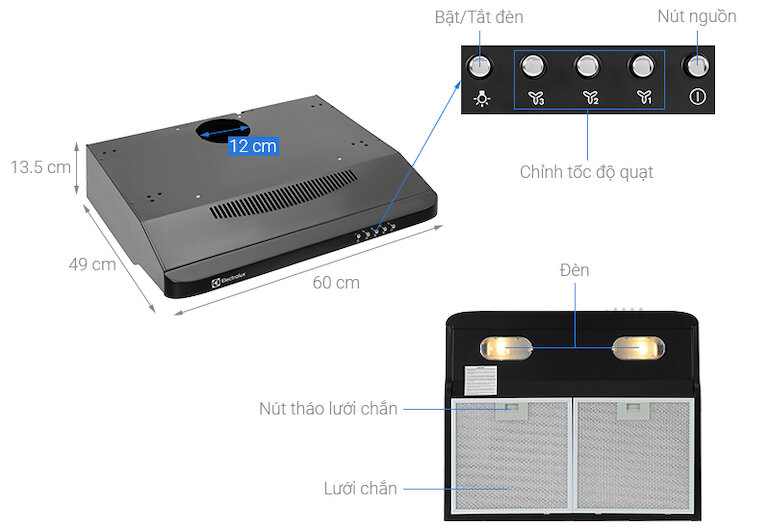 Máy hút mùi ELectrolux EFT6032K