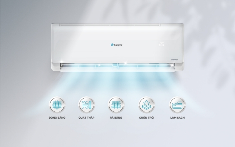 Điều hòa Casper Inverter 24000 BTU 1 chiều TC-24IS36 gas R-32 6 Điều hòa Casper Inverter 24000 BTU 1 chiều TC-24IS36 tự động làm sạch dàn lạnh