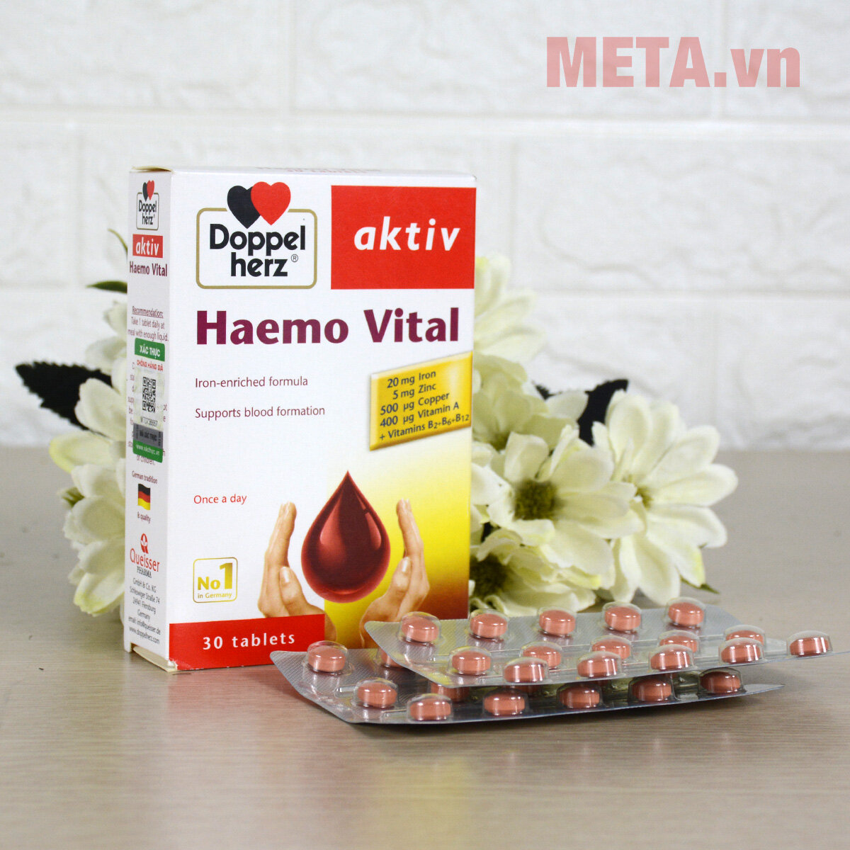 Thực phẩm bổ sung sắt Doppelherz Aktiv Haemo Vital (30 viên)