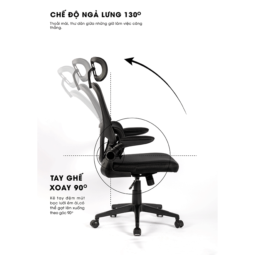 Ghế Công Thái Học VITRA ERGO VISION X301 Black (Hacom version) 2