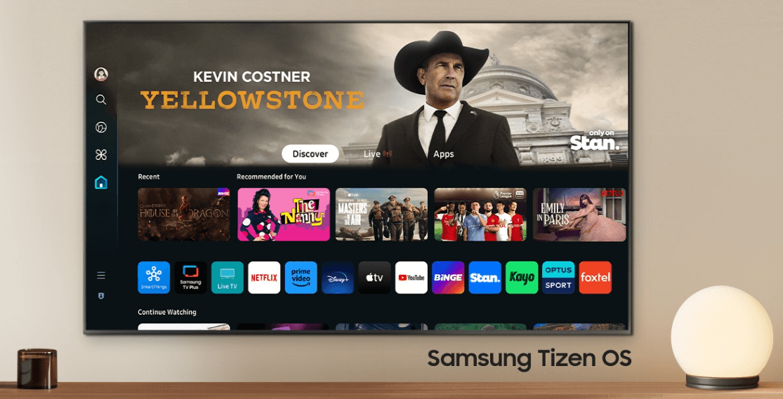 Tivi Samsung UA43DU7700KXXV sử dụng hệ điều hành Tizen