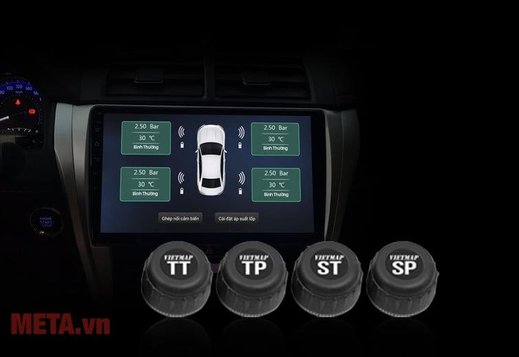 Cảm biến áp suất lốp xe hơi VietMap 