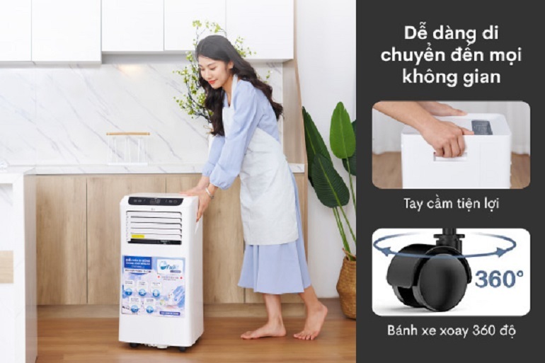 Điều hòa FujiE 10000 BTU 1 chiều MPAC10 gas R-290 2 máy điều hòa di động thông minh FujiE MPAC10