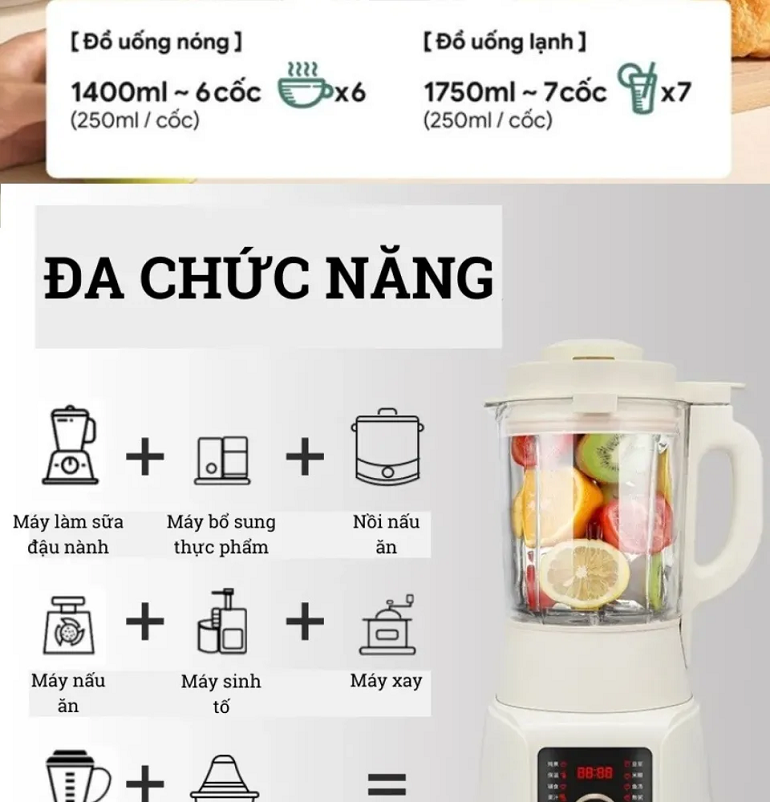 Máy làm sữa hạt đa năng Seka SK620 1.75L