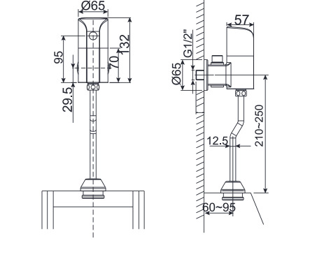 Bản vẽ kỹ thuật van xả tiểu cảm ứng American Standard WF-8834