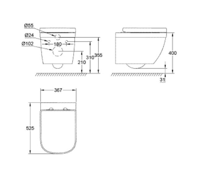 bon-cau-treo-tuong-eurosmart-grohe-39205000