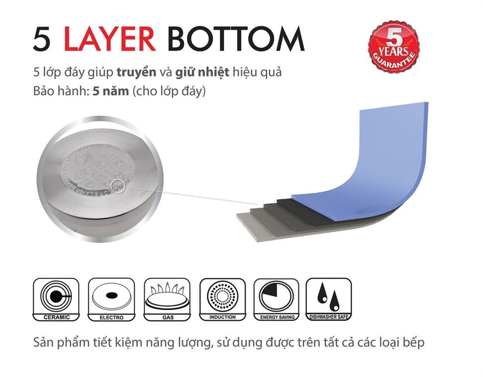 Xoong inox 304 AMADIS  22cm 2355273