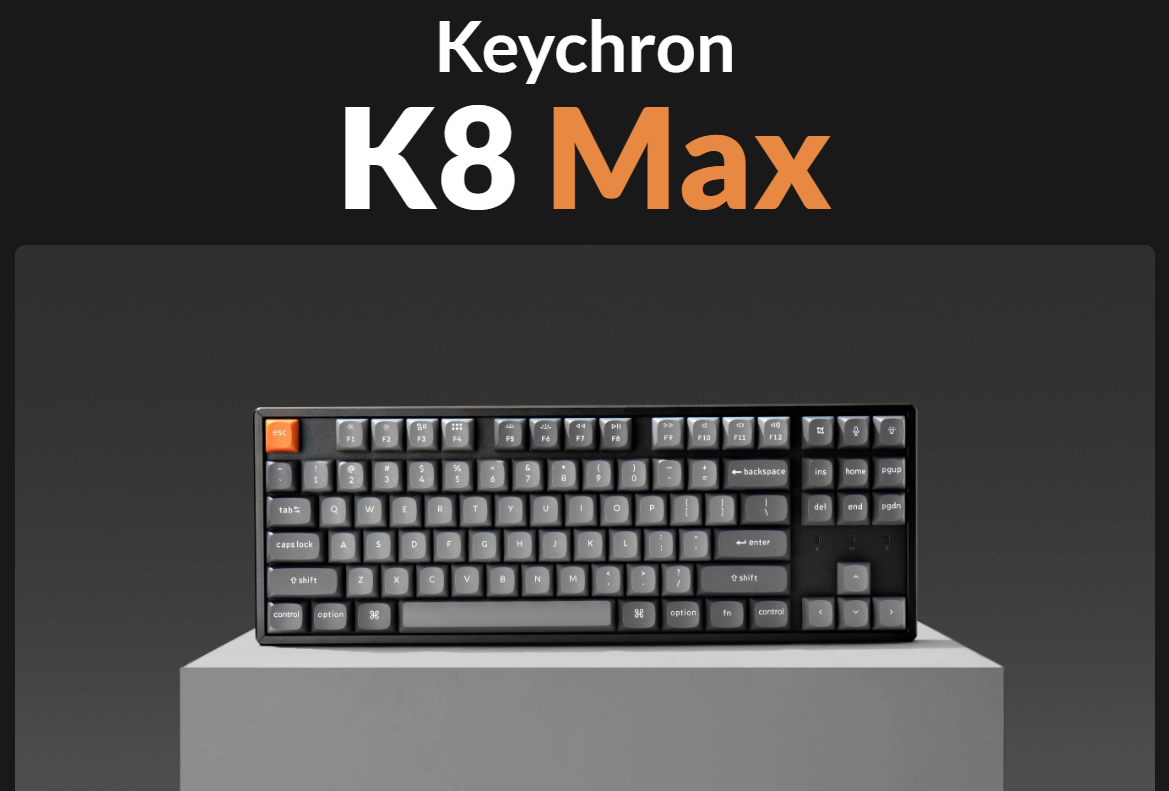 Bàn phím Keychron K8M-B4 K8 Max RGB Backlight Banana Switch - Black 1