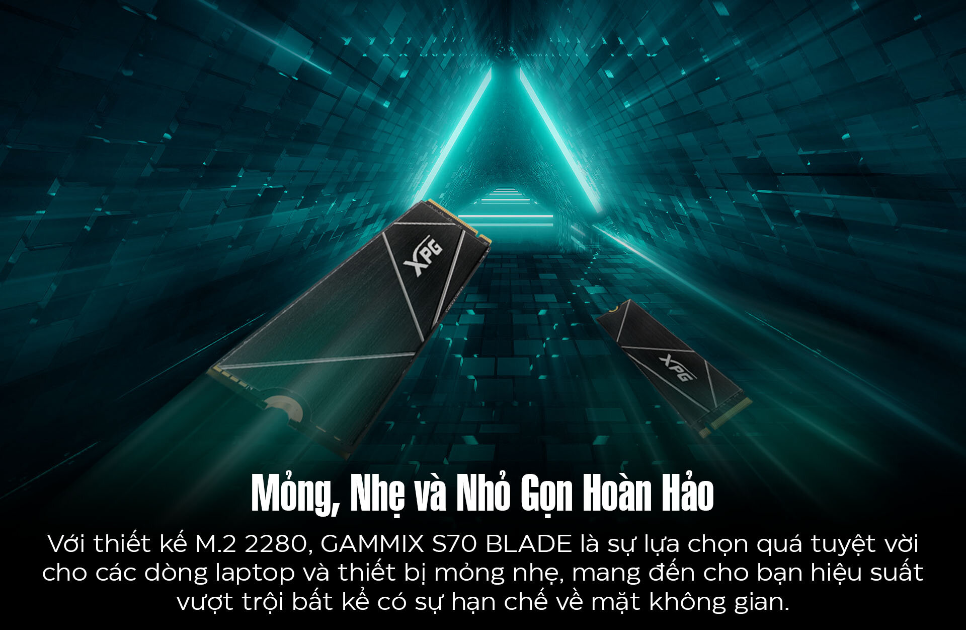 Ổ cứng SSD Adata XPG GAMMIX S70 BLADE M.2 2280 PCIe NVMe Gen 4x4 (Đọc 7400MB/s - Ghi 6300MB/s)-(AGAMMIX S70B-512G-CS) 