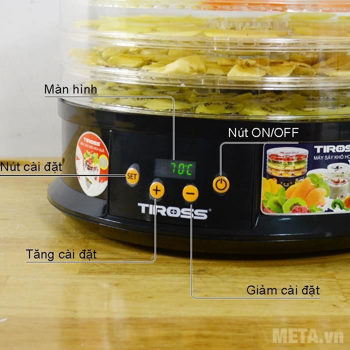 Máy sấy hoa quả, thực phẩm đa năng Tiross TS9682 Máy sấy hoa quả, thực phẩm đa năng Tiross TS9682