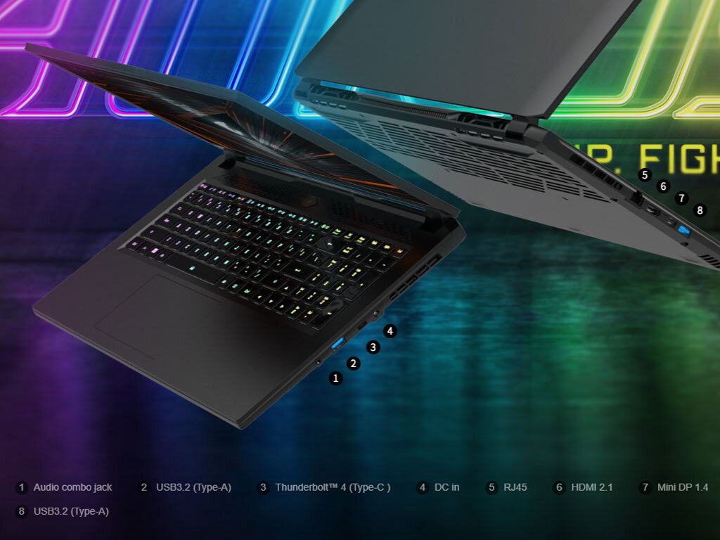 Laptop Gigabyte Gaming AORUS 17 (BKF-73VN254SH) (i7 13700H /16GB Ram/1TB SSD/RTX4050 6G/17.3 inch FHD 144Hz/Win 11/Đen)