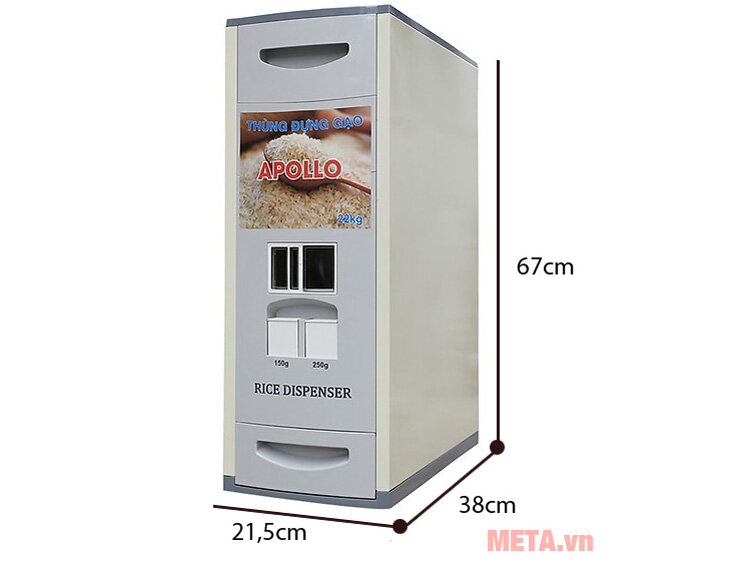 Thùng gạo thông minh Apollo 28kg NV-28