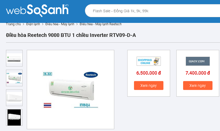 Điều hòa Reetech RTV09-D-A có giá thành phải chăng