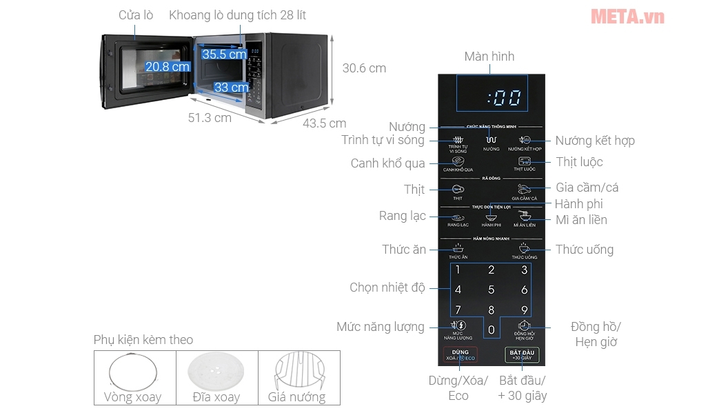 Lò vi sóng điện tử Sharp R-G728XVN-BST (28 lít) Lò vi sóng điện tử Sharp R-G728XVN-BST (28 lít)