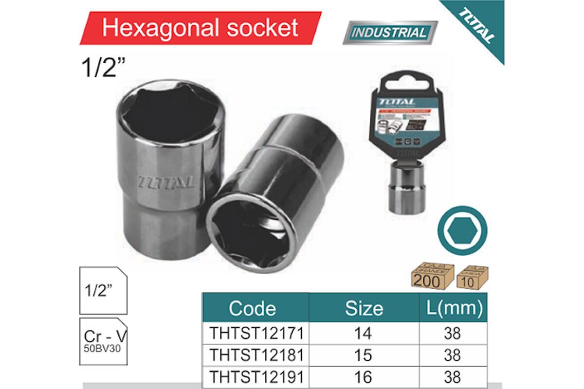 Đầu tuýp 17mm Total THTST12171