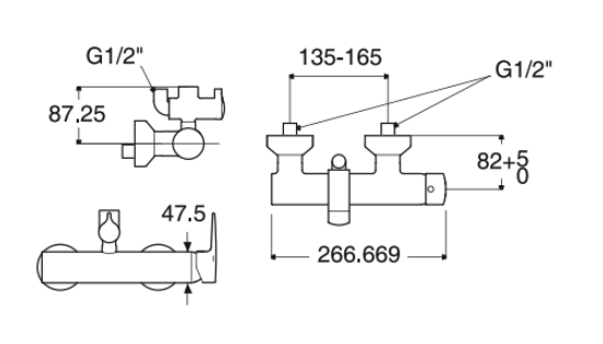 Bản vẽ kỹ thuật củ sen tắm American Standard La Vita WF-0572
